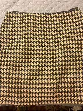 Talbots Black and Cream Houndstooth Mini Skirt